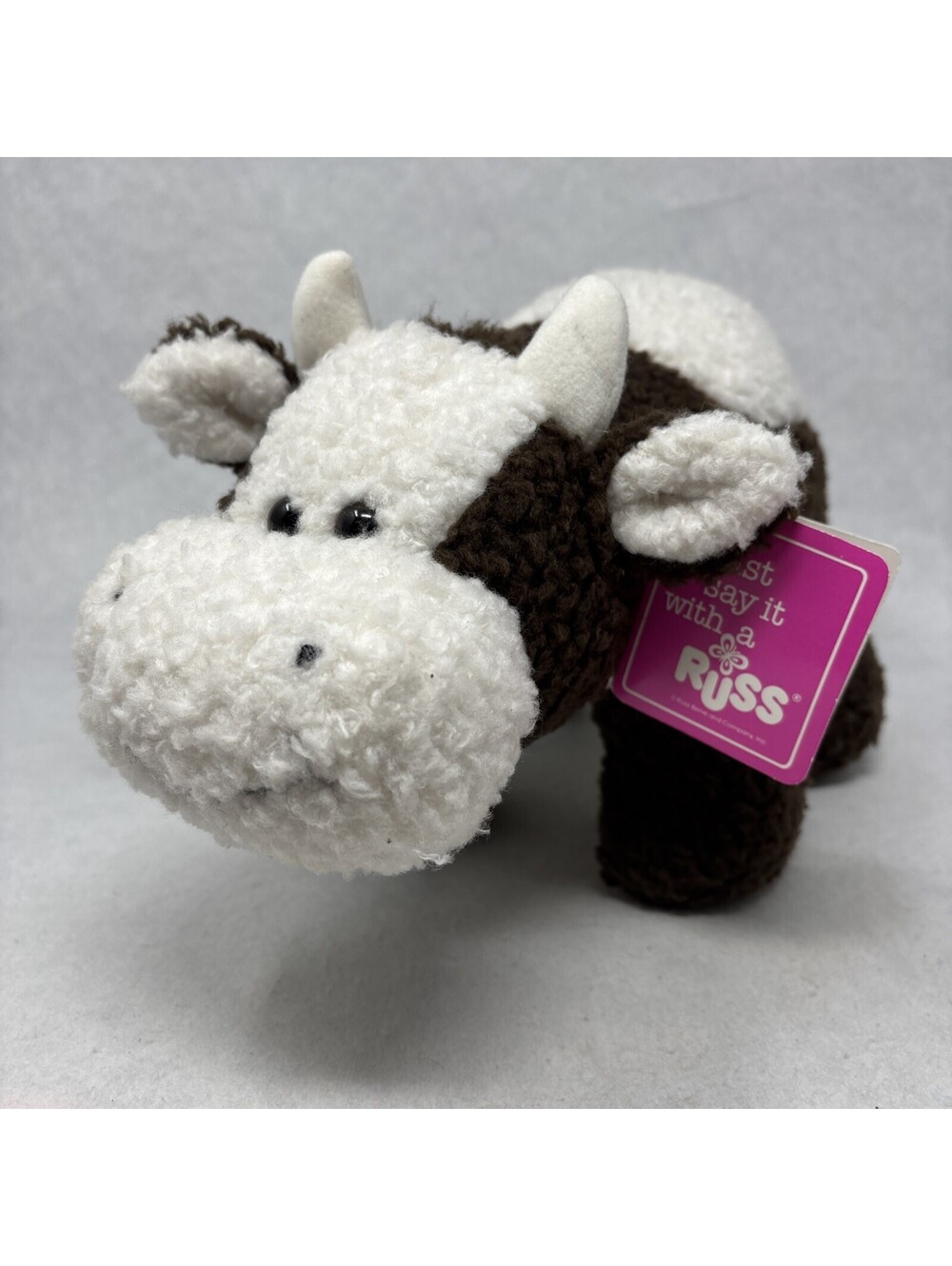 VTG Russ Berrie Plush Luv-Pet Cow 12" Clementine Stuffed Farm Animal With Tags